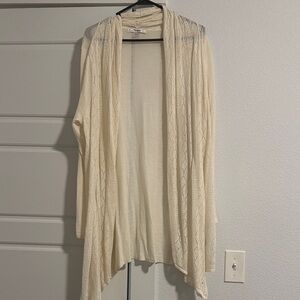 TanJay Cream Open-Front Cardigan